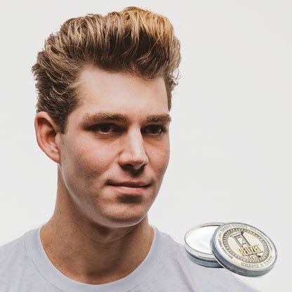 Reuzel beard shave cream in a jar, creamy texture, designed for a smooth shave, part of Reuzel beard grooming products.