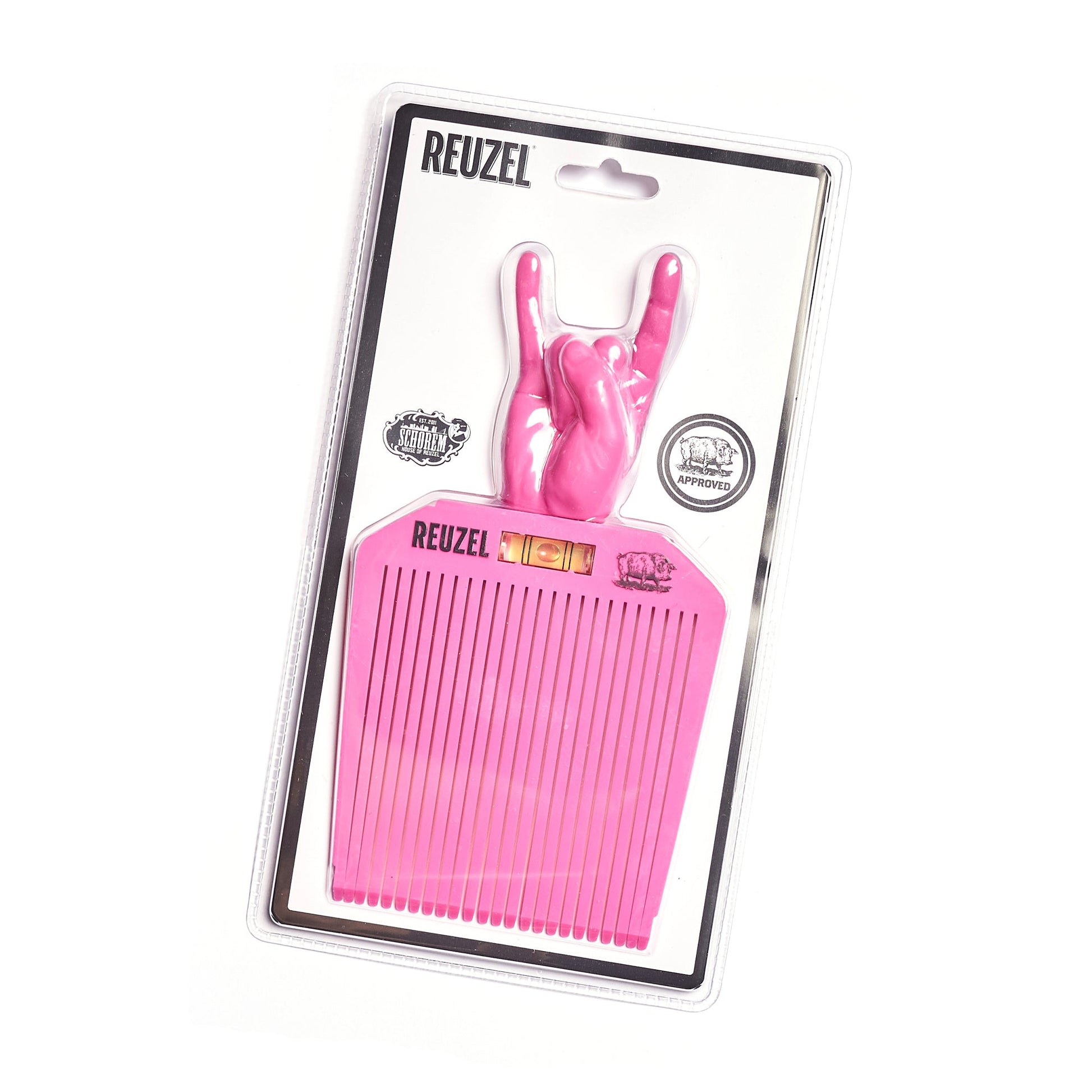 Reuzel Rock On flat top comb in packaging, a sturdy hair comb with wide teeth for styling and grooming.