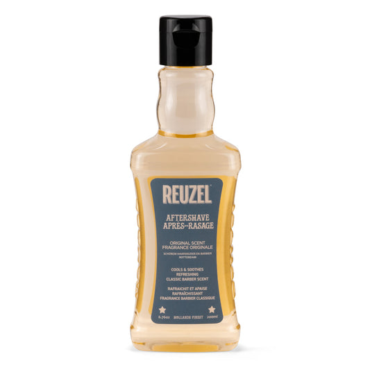 Reuzel Original aftershave bottle, 200ml, perfume and cologne with a classic scent, in a sleek container.
